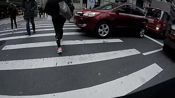 Petite Asian With The Bubble Cheeks In Black Leggings Midtown NYC