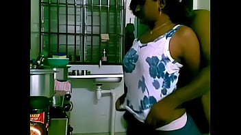 See maid banged by boss in the kitchen