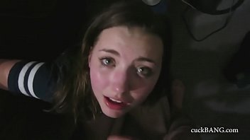 Cutie gets a rough facefuck but hangs in there for that creamy reward