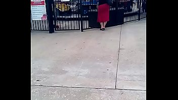 Latina MILF with huge ass in red dress